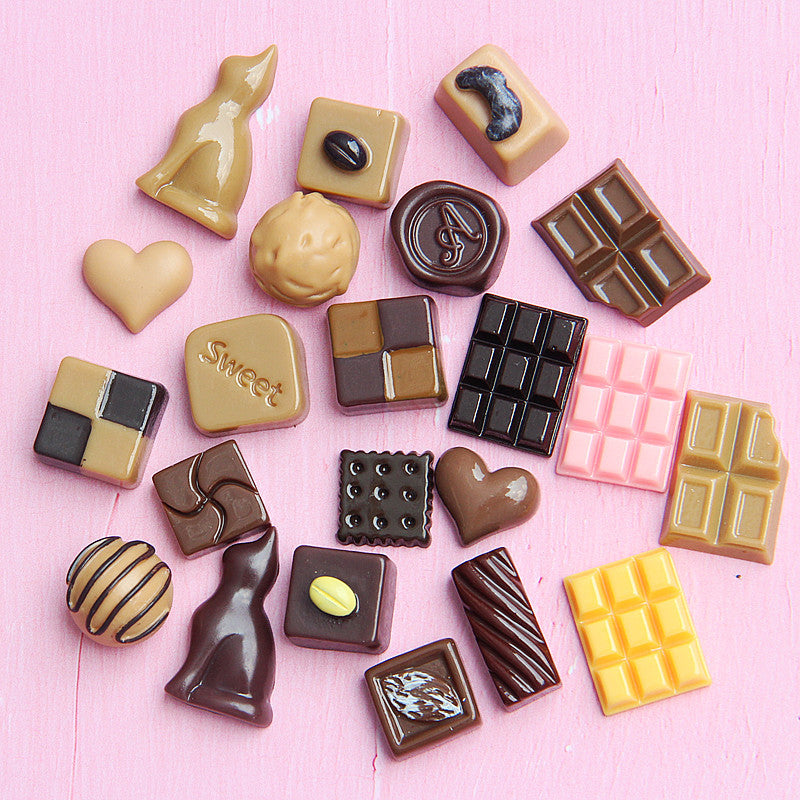 Wholesale 20PCS 10-20MM Imitation Chocolate Resin Flatback